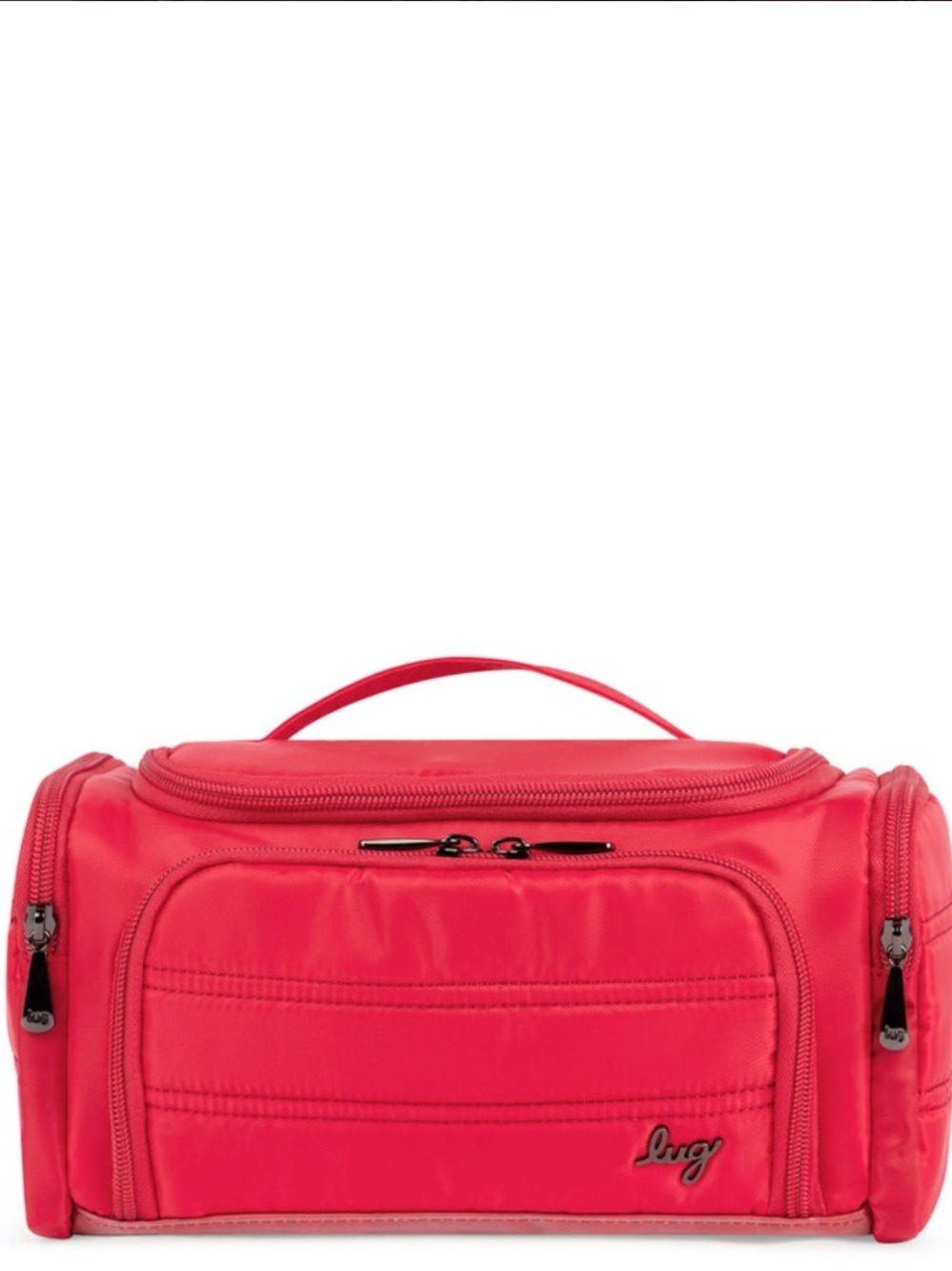 Lug Trolley Medium Cosmetic Case Red (Love Stripe Black)